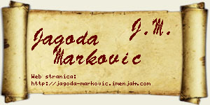Jagoda Marković vizit kartica